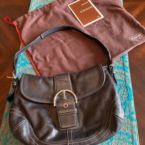 Coach Black Leather Hobo Handbag